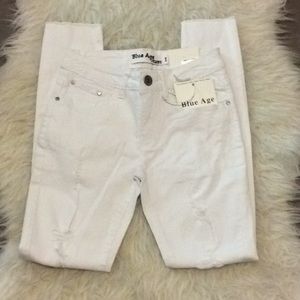 Blue‎ Age Jeans white distressed skinny denim jeans